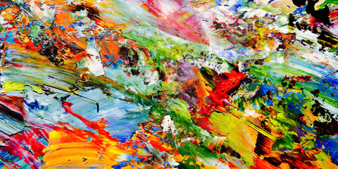 Colorful abstract background wallpaper. Modern motif visual art.  Mixtures of oil paint. Trendy...