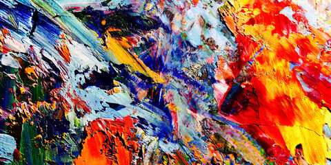 Colorful abstract background wallpaper. Modern motif visual art.  Mixtures of oil paint. Trendy...