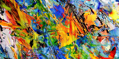 Colorful abstract background wallpaper. Modern motif visual art.  Mixtures of oil paint. Trendy...