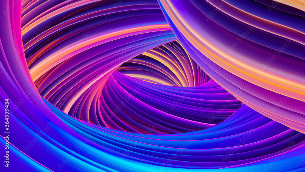 Poster abstract holographic wavy fluid flow background for celebration design. iridescent neon bright color