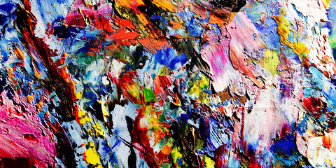 Colorful abstract background wallpaper. Modern motif visual art.  Mixtures of oil paint. Trendy...