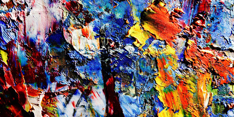 Colorful abstract background wallpaper. Modern motif visual art.  Mixtures of oil paint. Trendy...