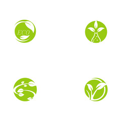 Set Leaf  ecology Logo Template