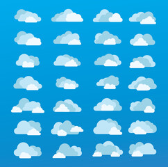  Cloud icon set vector