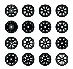 Wheel rims with tire vector 