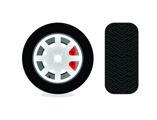 Wheel rims with tire vector 