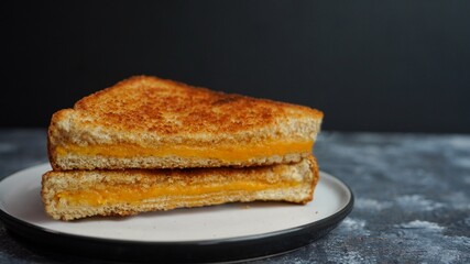Homemade grilled cheese sandwich, selective focus
