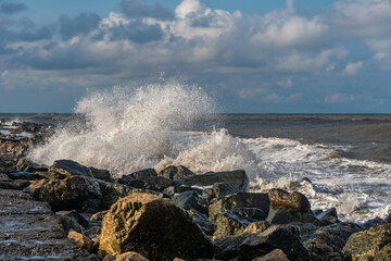 Big stormy waves on the black sea, Poti, Georgia