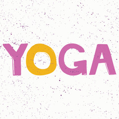 Yoga. Sticker for social media content. Vector hand drawn illustration design. 