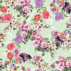 Poster Seamless pattern with Decorative summer flowers,Floral seamless pattern © Fashion Street