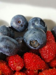 blueberries and raspberries