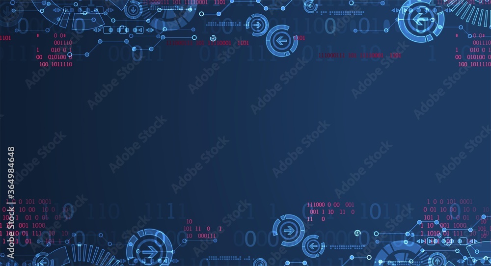 Wall mural abstract technology concept. circuit board, high computer color background. vector illustration with