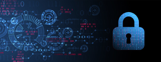 Padlock icon.Ppersonal data security Illustrates cyber data or information privacy idea. Color abstract  internet technology.