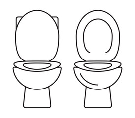 Bidet bathroom or toilet seat line art vector icons for apps and websites