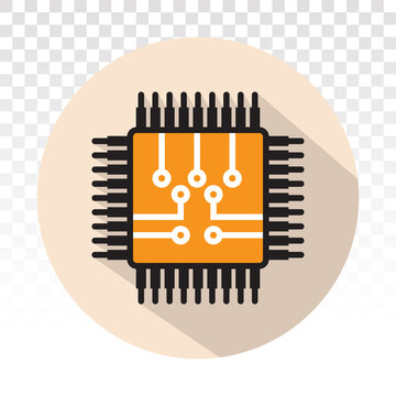 recommend clip art: Computer chip / electronic circuit board flat colours icon for apps and websites