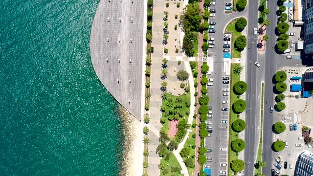 Overhead view Molos seaside park. Limassol, Cyprus