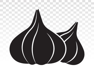 Two garlic / allium sativum flat vector icon for apps and websites