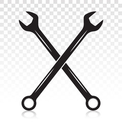 Crossed a wrench / spanner flat vector icon for apps or websites