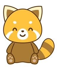 笑顔のレッサーパンダ　ベクターイラスト