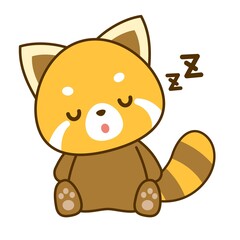 眠るレッサーパンダ　ベクターイラスト