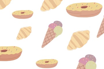 Dessert drawing pattern background template