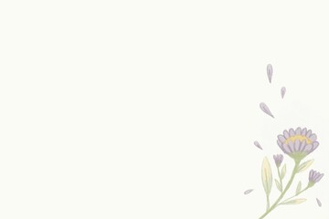 Flower drawing white copy space background