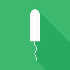 Feminine tampon pad icon. woman menstrual care icon  with long shadow vector