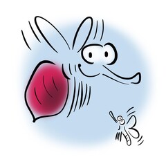 Hungry mosquito and well-fed mosquito
