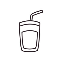 juice glass drink line style icon vector design