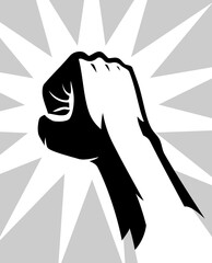 Raising Fist in Resistance, Hand Symbol Composition