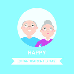This is a cute vector card. Grandfather and grandmother in the background. For Grandparents Day.