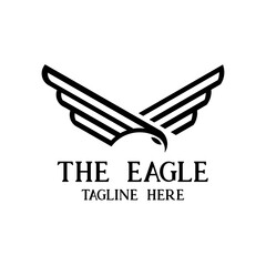 Minimalist Eagle Symbol. isolated eagle logo design vector