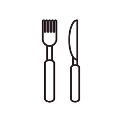 fork and knife line style icon vector design
