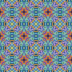 Vector abstract ethnic hand drawn seamless pattern