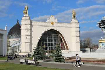Moscow city architecture of Soviet period. VDNKh, Exhibition of Achievements of National Economy,...