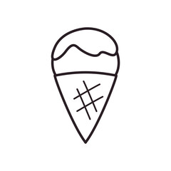 ice cream cone line style icon vector design