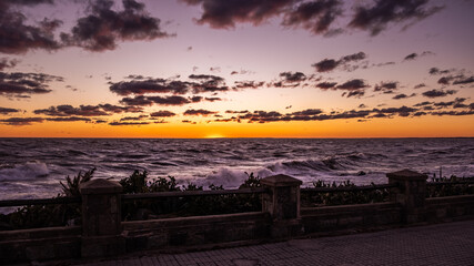 sunset over the river