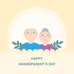 This is a cute card. Grandfather and grandmother in the background. For Grandparents Day.