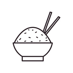 chinese rice bowl line style icon vector design