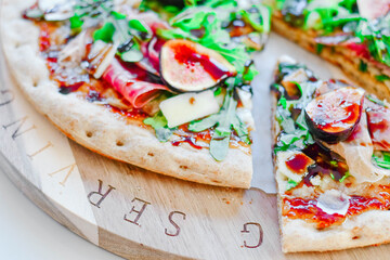 Italian Prosciutto Fig Pizza close up
