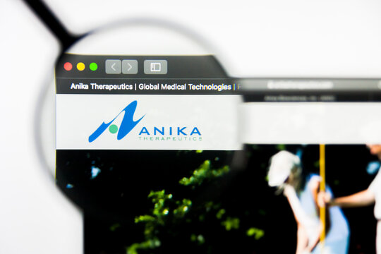 Richmond, Virginia, USA - 9 May 2019: Illustrative Editorial of Anika Therapeutics Inc website homepage. Anika Therapeutics Inc logo visible on display screen.