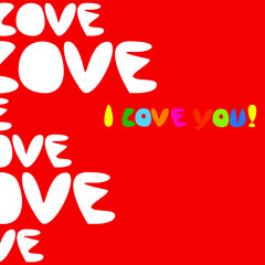  Greeting card vector I love you.  - 364996205