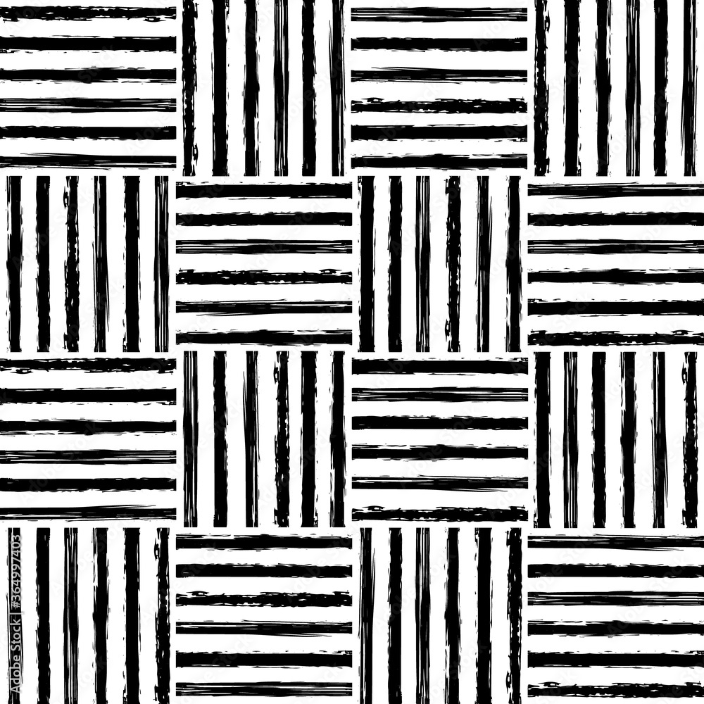 Poster abstract grunge brush stroke blots line seamless pattern. brushstroke checkered texture. hand drawn 
