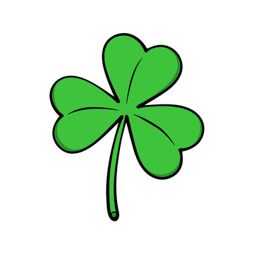 Shamrock Happy Saint Patrick's day three leaved clover green cartoon illustration art vector EPS 10