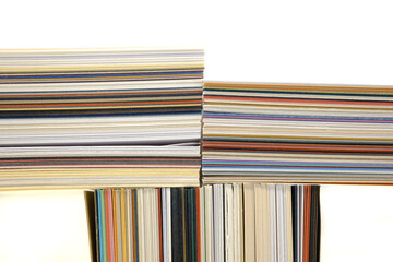 Sheets of colored paper on white background