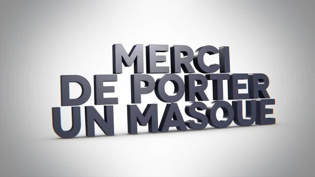 merci de porter un masque 3D gris