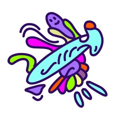 vector illustration of a cartoon fish