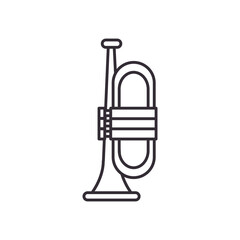 trumpet instrument line style icon vector design