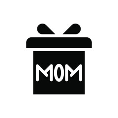 gift icon vector illustration glyph style. mother's day icon set.