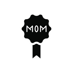 badge icon vector illustration glyph style. mother's day icon set.